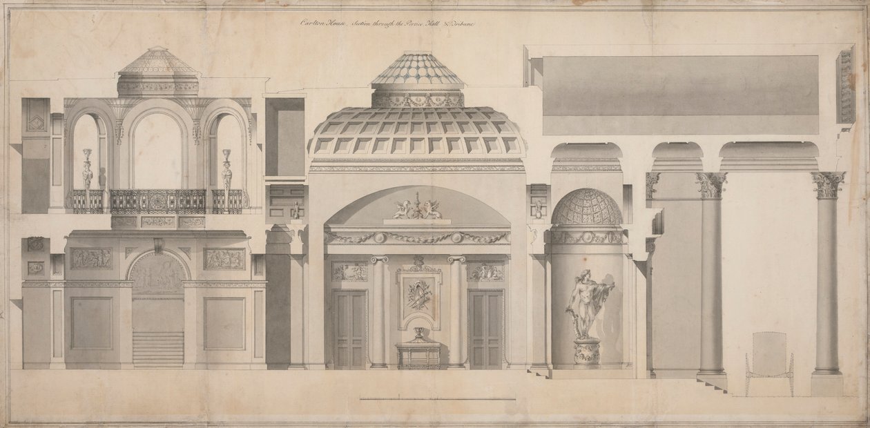 Carlton House, Pall Mall, London: A Portico, Hall and Tribune szakasza alkotó: Henry Holland
