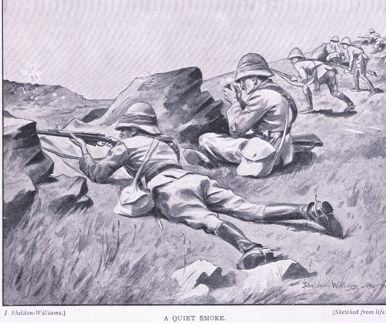Csendes füst, az After Pretoria: The Guerilla War című filmből, amelyet a Harmsworth Bros Limited adott ki alkotó: Henry Inglis Jodrel Sheldon Williams
