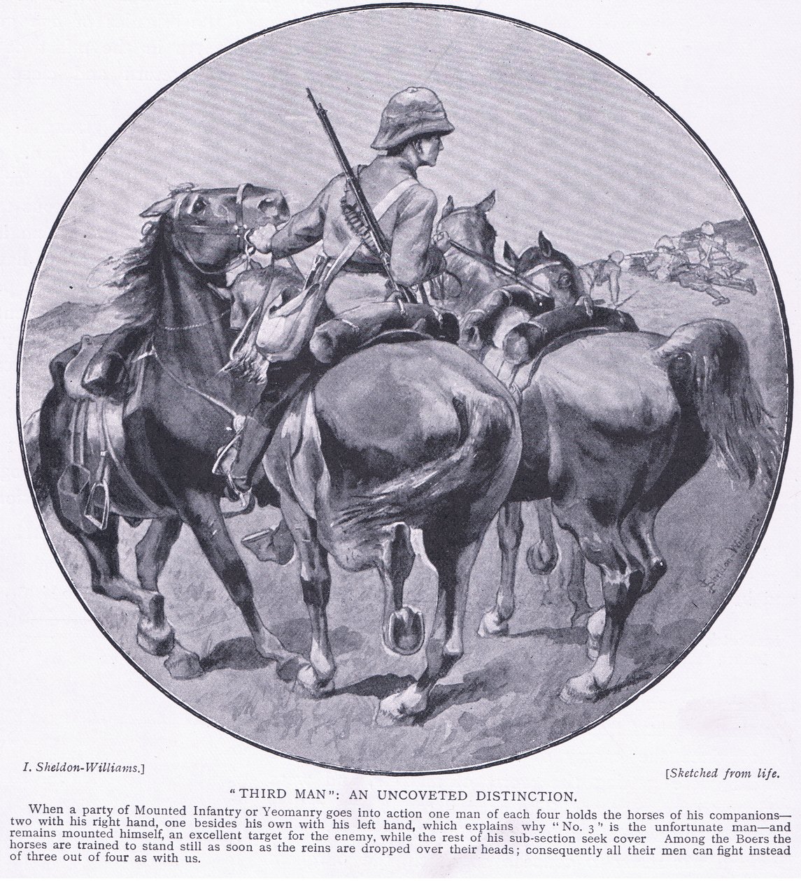 A Harmsworth Brothers Limited által kiadott, 1901-es harmadik ember, Pretoria után: A gerillaháború alkotó: Henry Inglis Jodrel Sheldon Williams