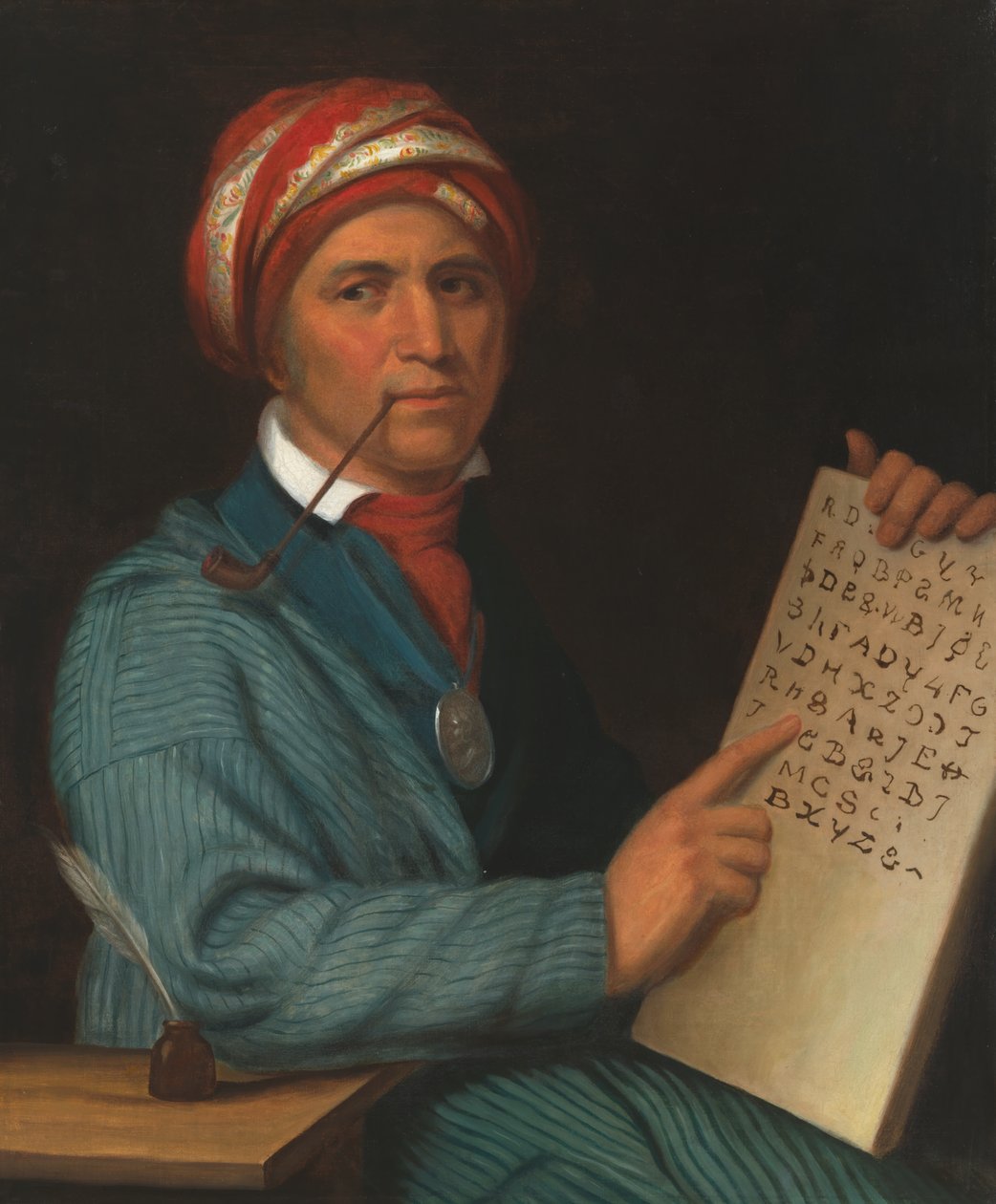 Sequoyah (1770-1843 körül), 1830 körül (olaj, vászon) alkotó: Henry Inman