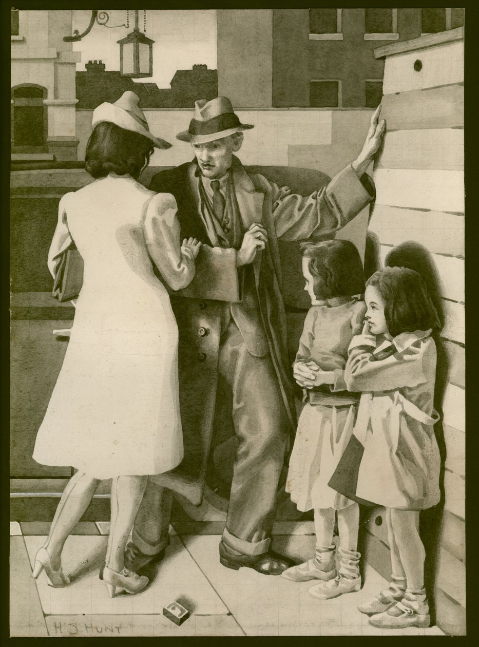 Egy veszekedés, 1935 körül (papíron lemosva) alkotó: Henry J. Hunt