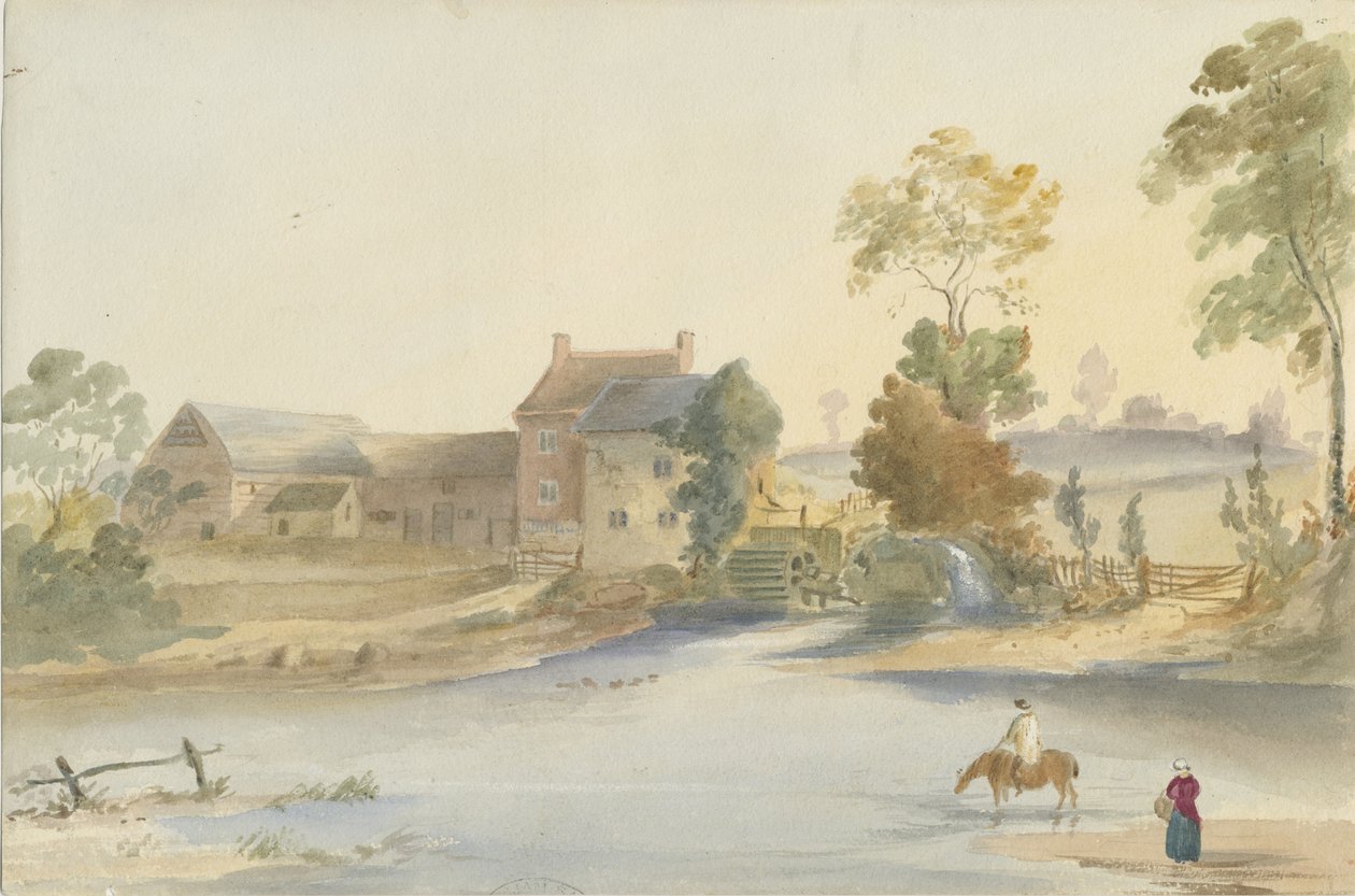 Seisdon malom: vízfestmény, nd [1844] alkotó: Henry James Noyes