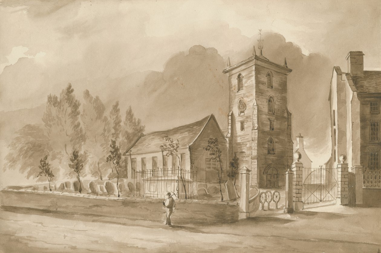 Willenhall templom: szépia rajz, nd [1844] (rajz) alkotó: Henry James Noyes