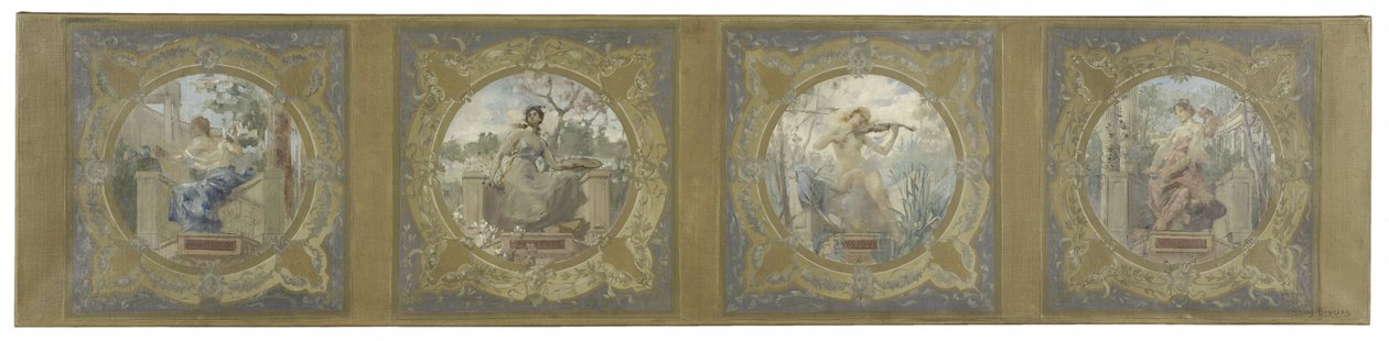 Vázlat a párizsi városháza Lobau Galériája számára: Les Arts alkotó: Henry Jean Louis Boureau