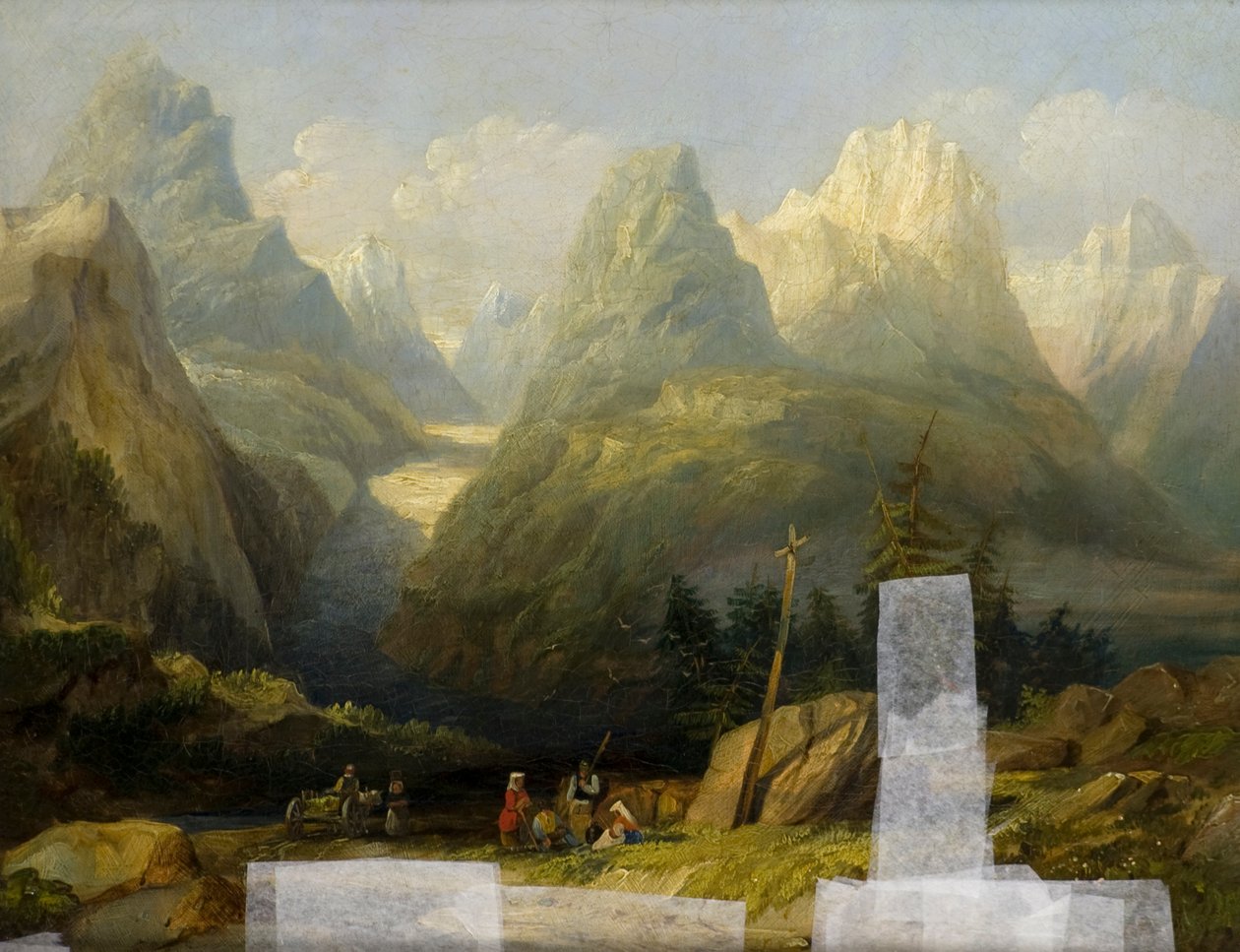 Kilátás az Alpokra alkotó: Henry John (attr. to) Boddington