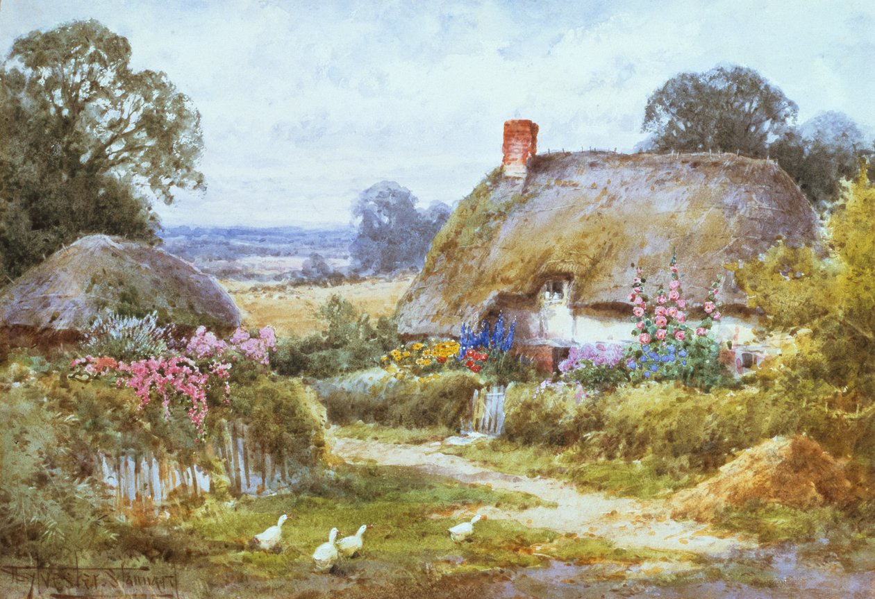 Házikó nyáron (akvarell) alkotó: Henry John Sylvester Stannard