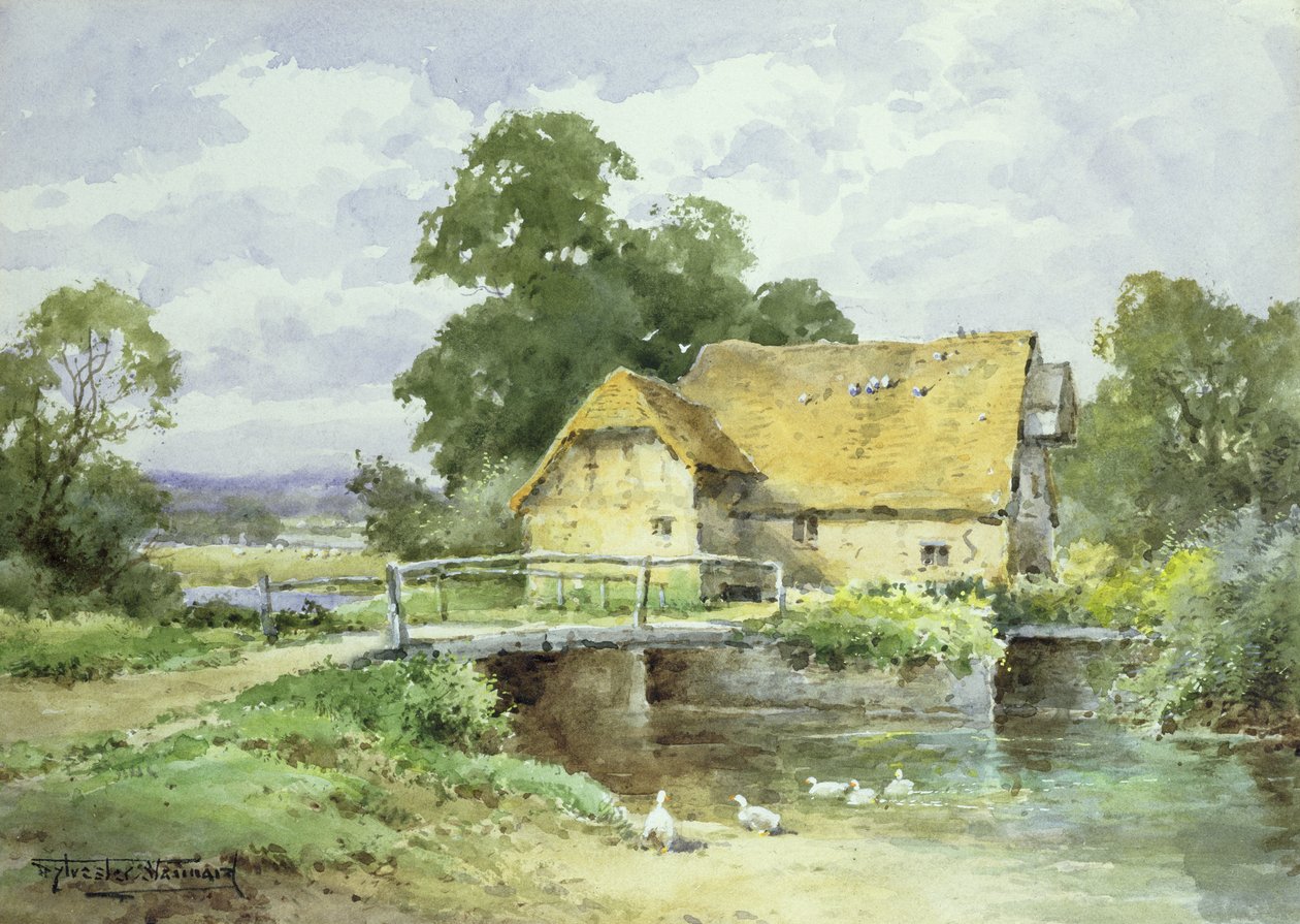 Egy Surrey-i vízimalomtól (akvarell) alkotó: Henry John Sylvester Stannard