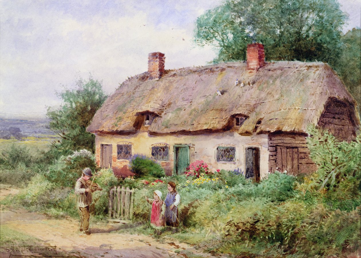 A hegedűs (akvarell) alkotó: Henry John Sylvester Stannard