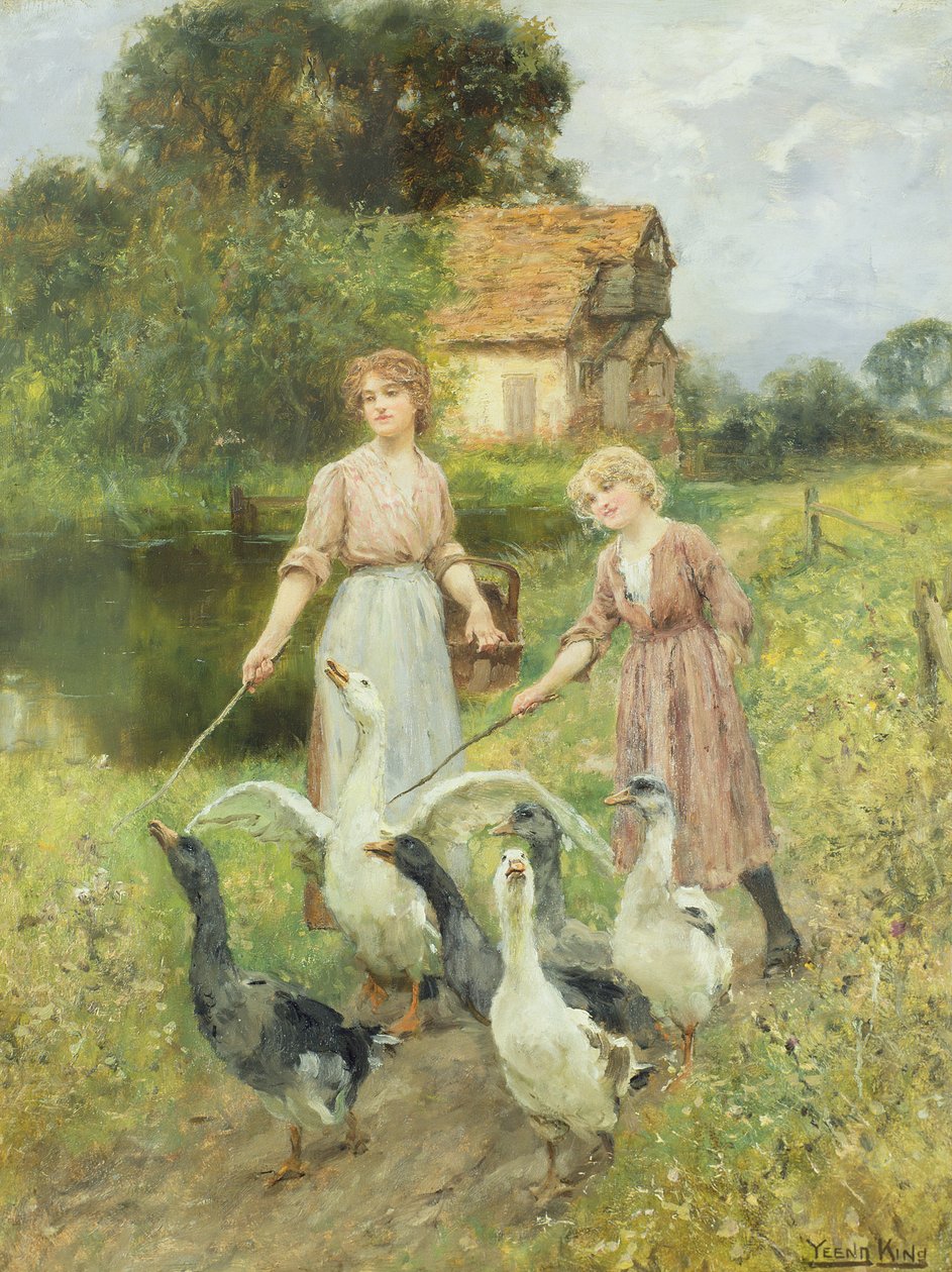 Libaterelő lányok alkotó: Henry John Yeend King