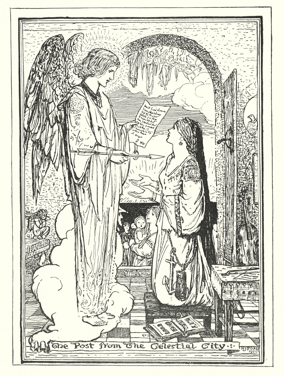 Illusztráció John Bunyan A zarándok útja című művéhez (litográfia) alkotó: Henry Justice Ford