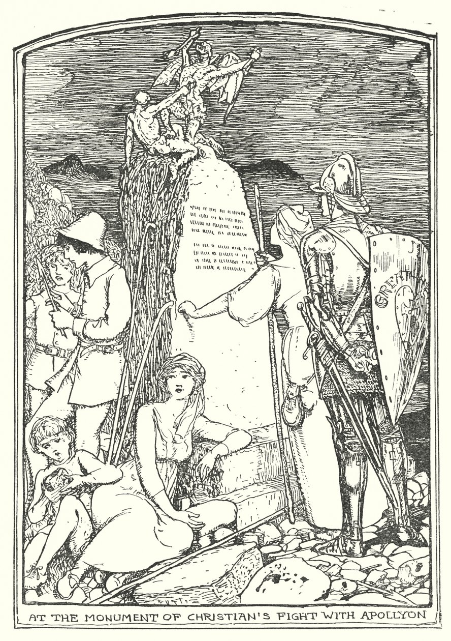Illusztráció John Bunyan A zarándok útja című művéhez (litográfia) alkotó: Henry Justice Ford