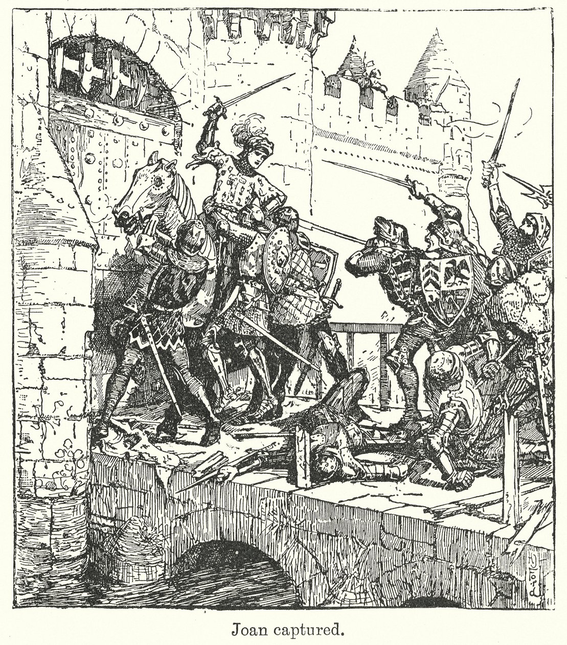 Joan megörökítve (litográfia) alkotó: Henry Justice Ford