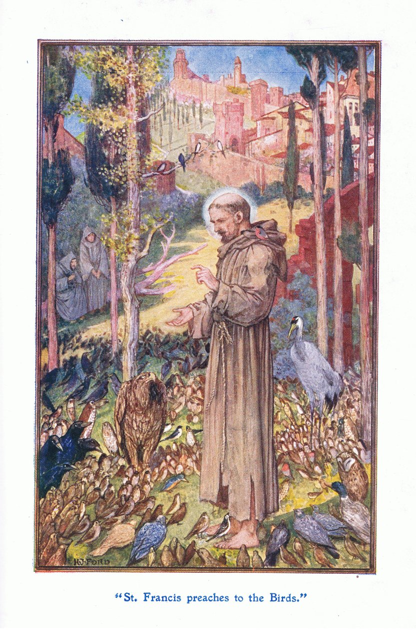 Szent Ferenc a madaraknak prédikál, 1912 alkotó: Henry Justice Ford