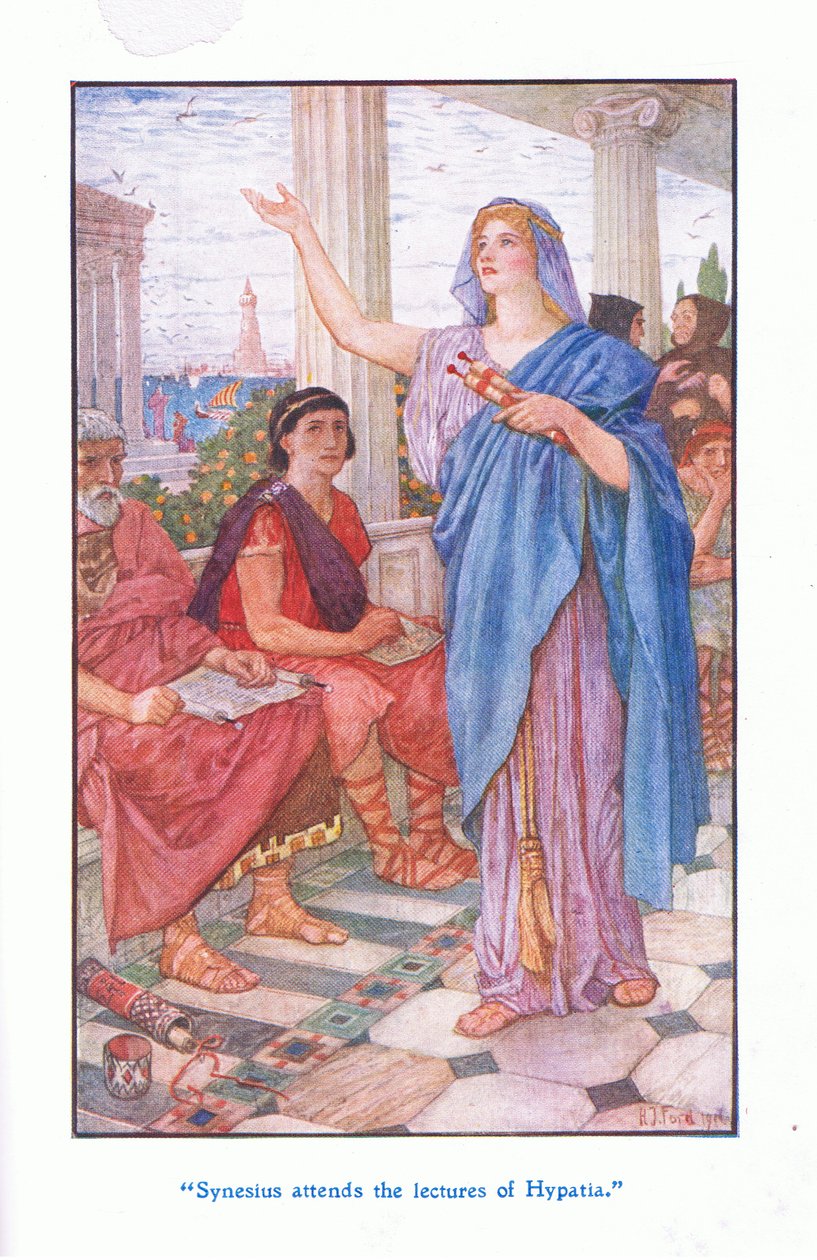 Synesius részt vesz az 1912-es Hypatia előadásaiban alkotó: Henry Justice Ford