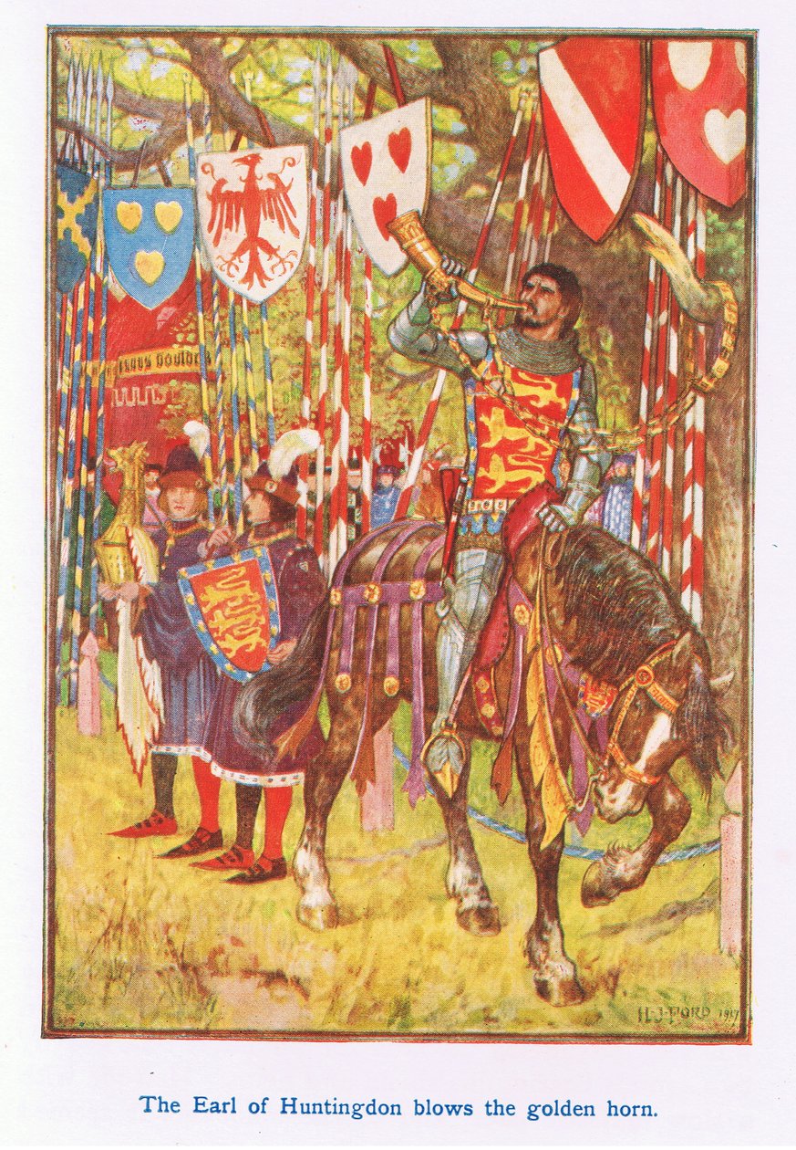 Huntingdon grófja megfújja az aranykürtöt alkotó: Henry Justice Ford