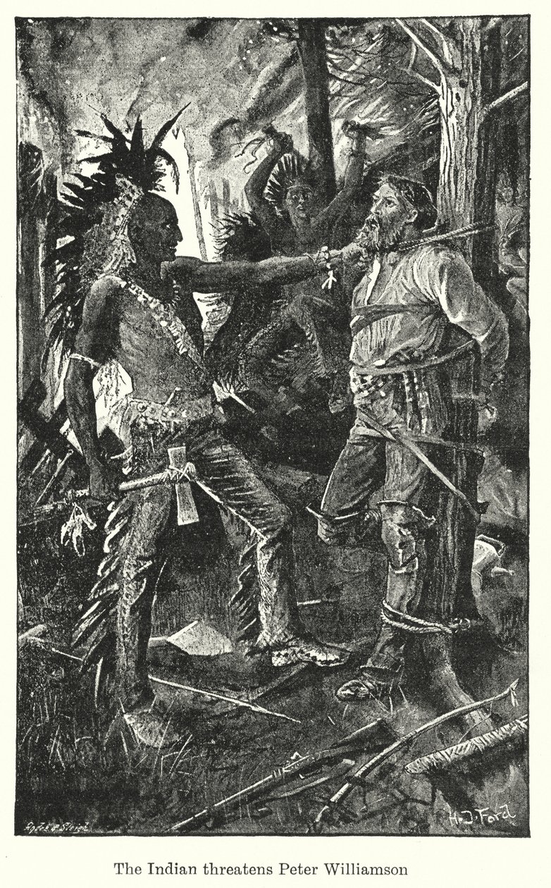 Az indiai fenyeget Peter Williamson (litográfia) alkotó: Henry Justice Ford