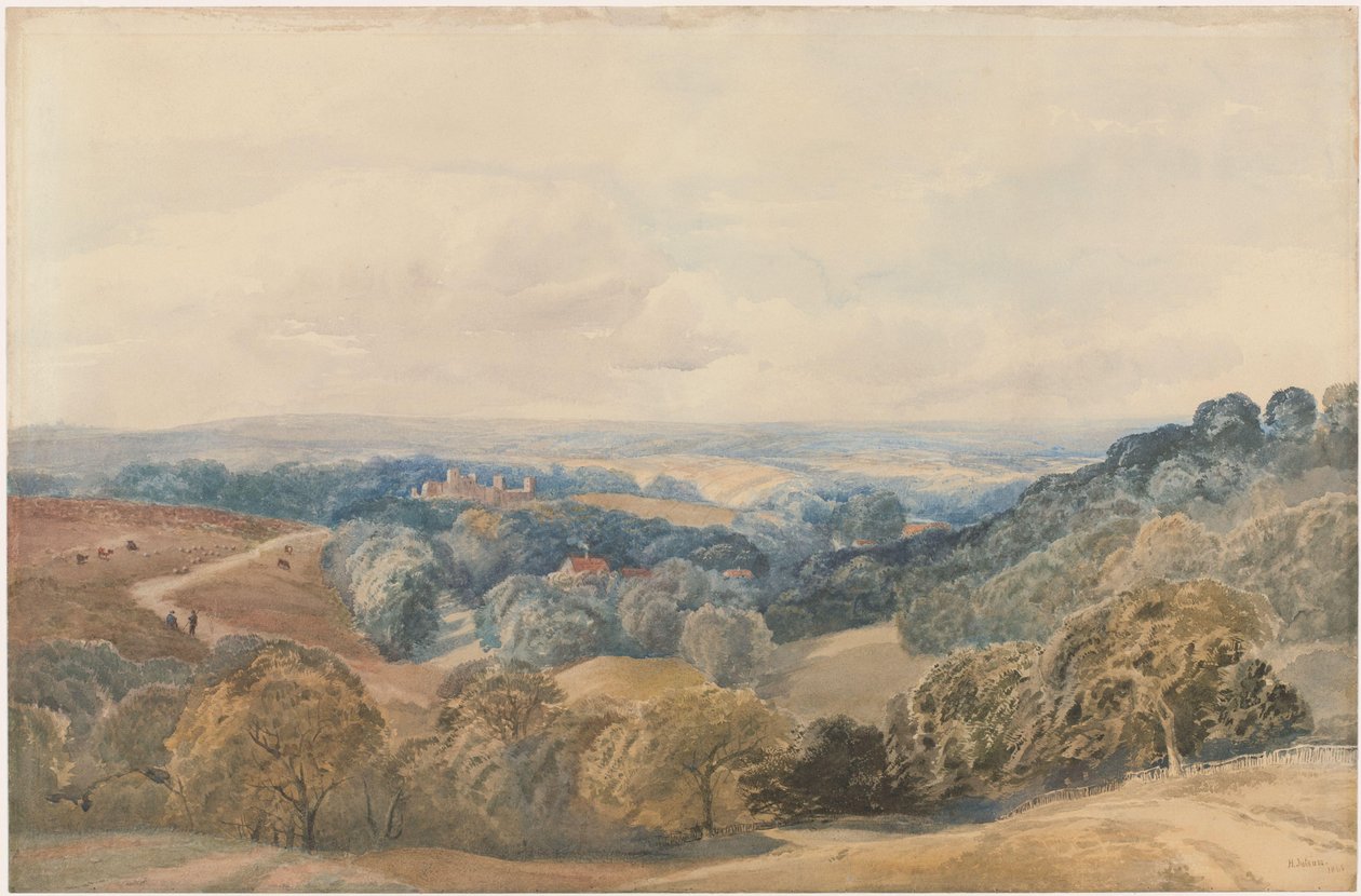 Táj a Crieff kastéllyal alkotó: Henry Jutsum