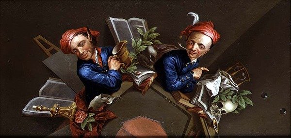Anamorf Vanitas alkotó: Henry Kettle