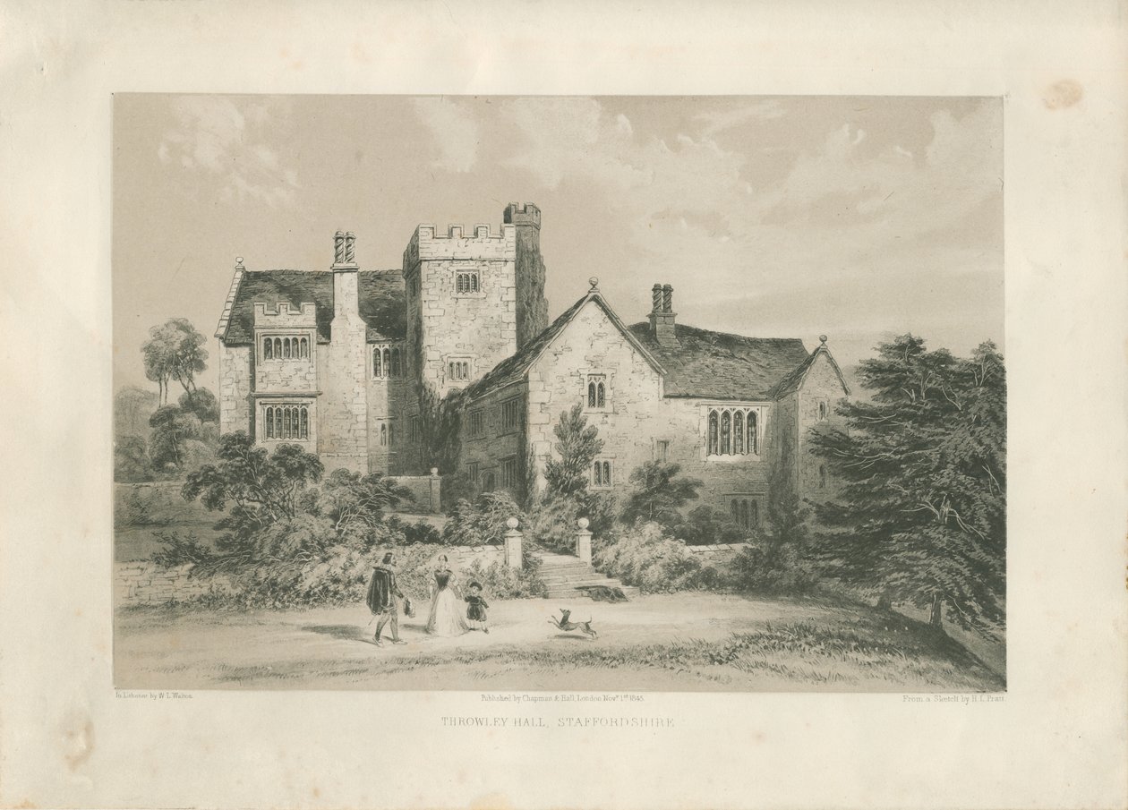Throwley Hall: litotint, nd [c 1845] alkotó: Henry Lark Pratt