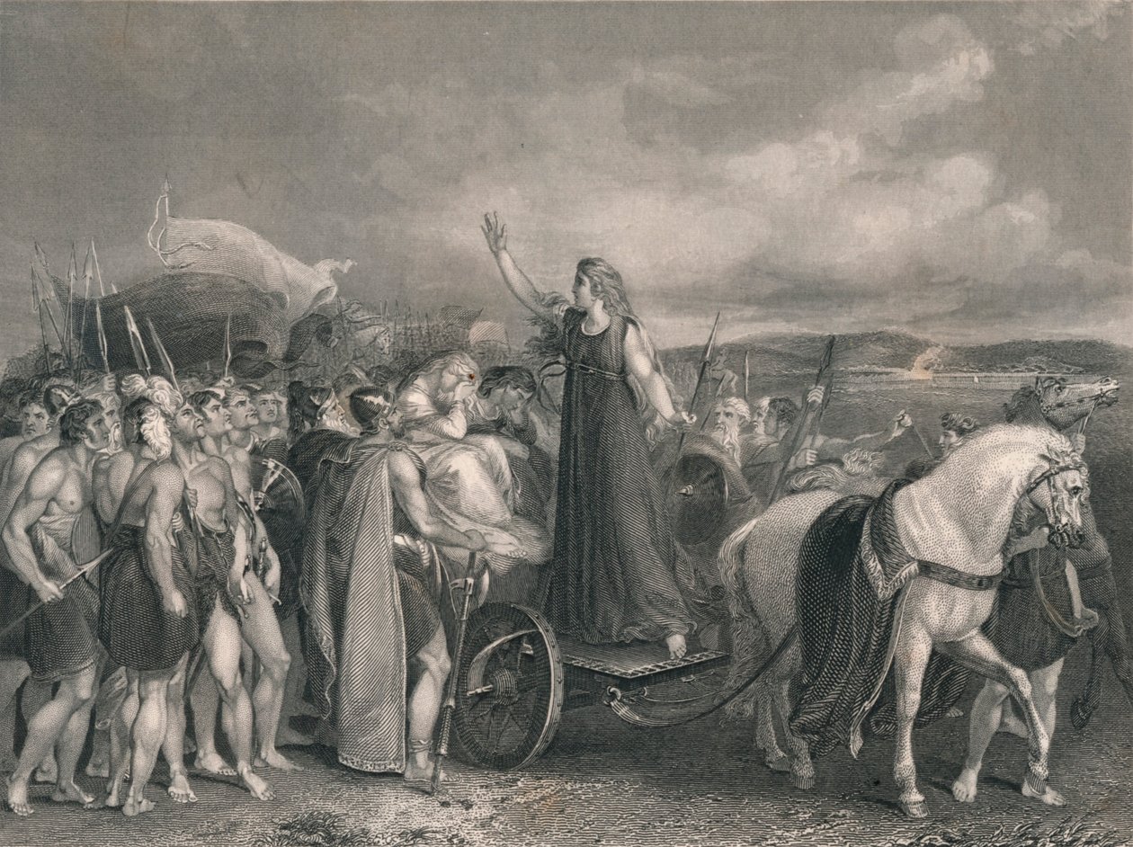 „Boadicea, az Iceni királynője...”, 19. század közepe. alkotó: Henry Lemon