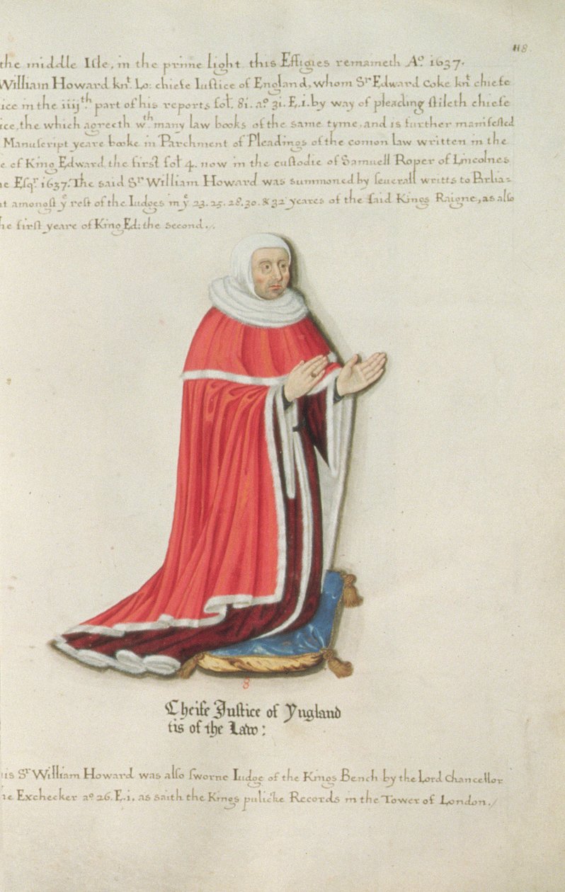 Sir William Howard († 1308) (tinta és aranylevél pergamen) alkotó: Henry Lilly