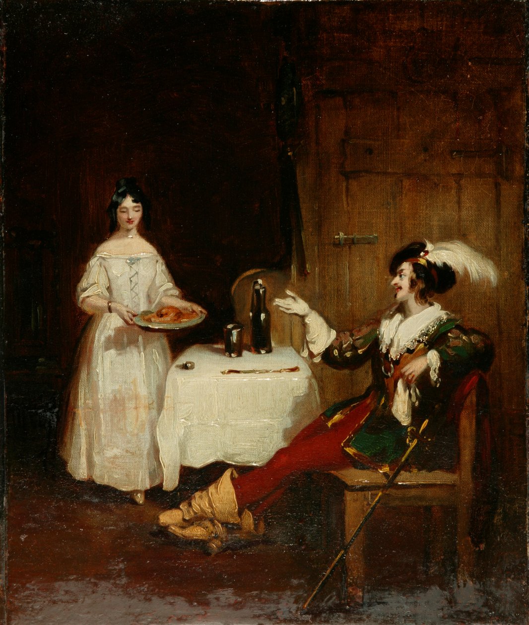 Sir Piercie Shafton and Mysie Harper, c.1831 (oil on canvas) alkotó: Henry Liverseege