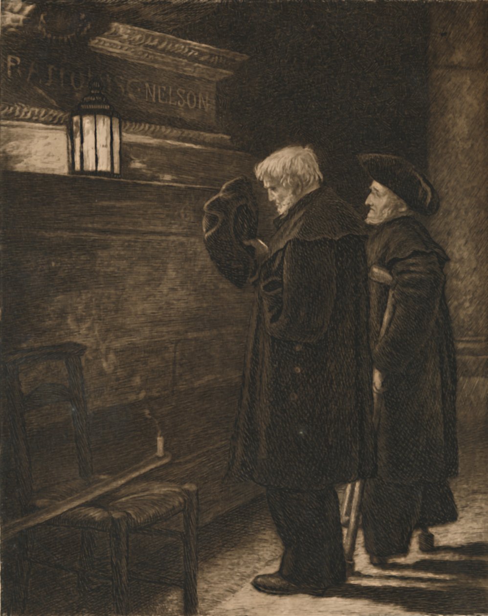 "Greenwichi nyugdíjasok Nelson sírjánál", 1868, 1896 alkotó: Henry Macbeth Raeburn