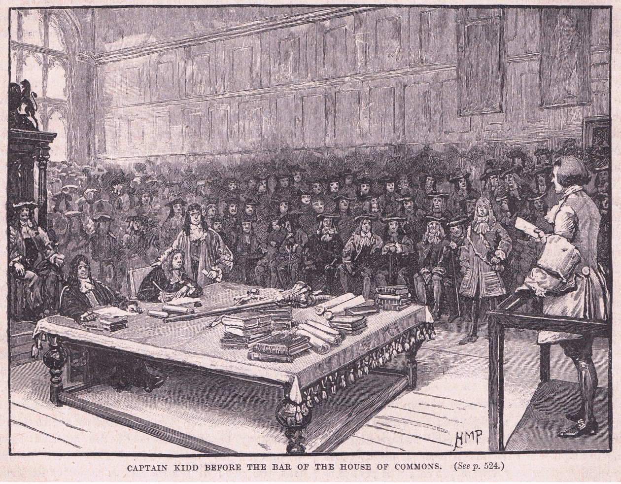 Kidd kapitány az alsóház előtt, Kr. u. 1701. alkotó: Henry Marriott Paget