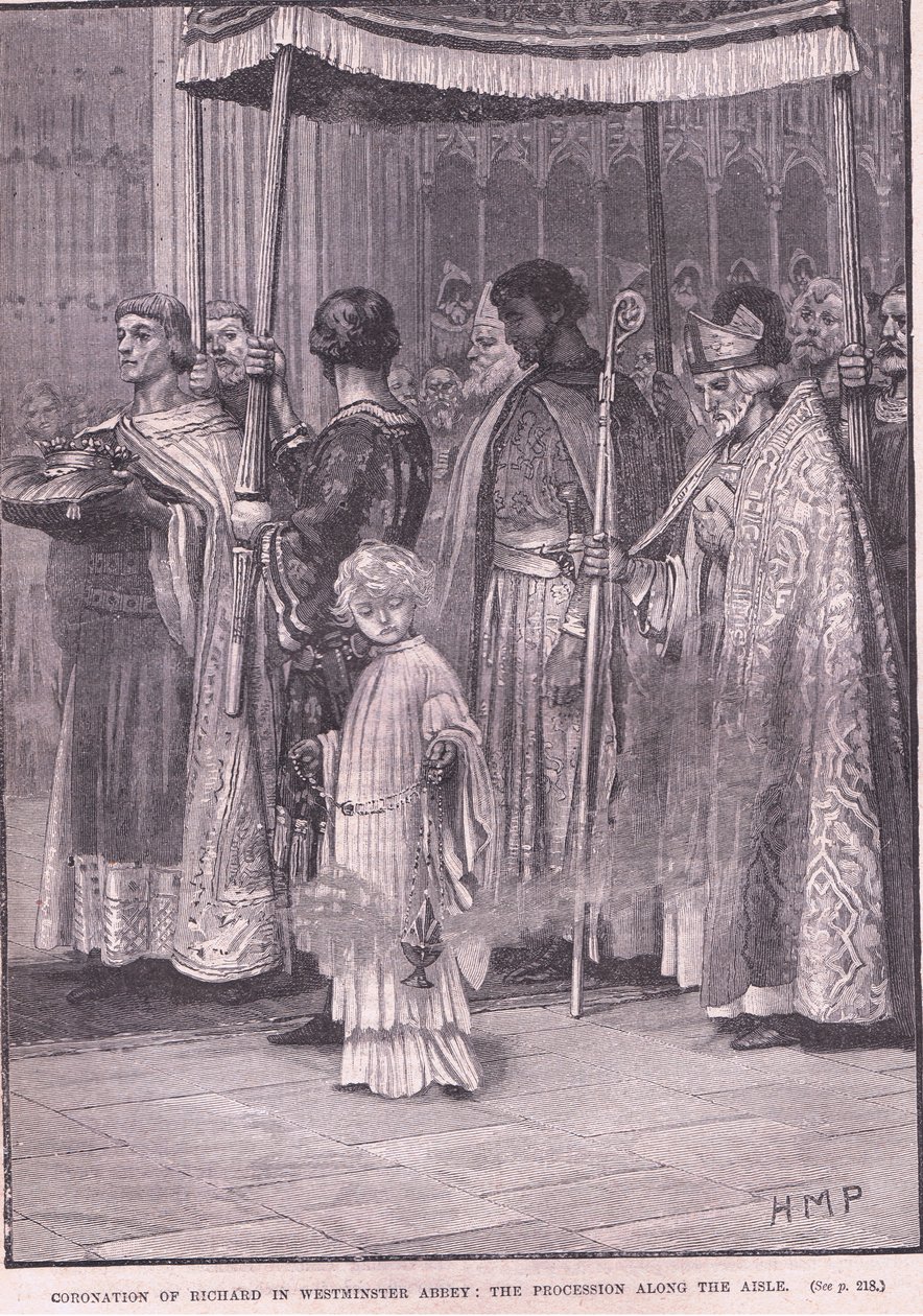 I. Richárd megkoronázása a Westminster Abbeyben: körmenet a folyosón Kr. u. 1189 alkotó: Henry Marriott Paget