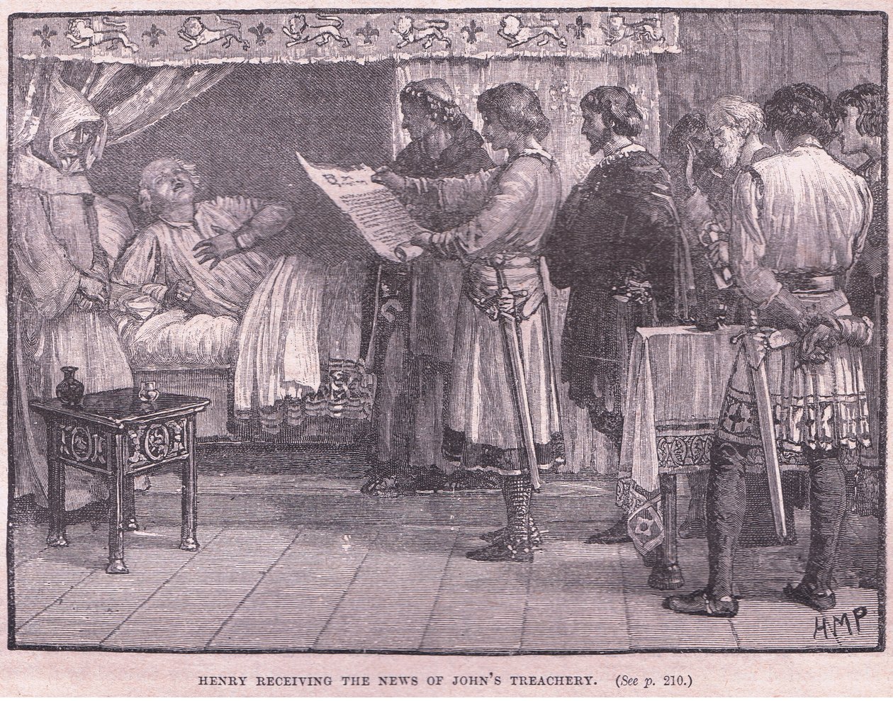 Henry hírt kap John árulásáról 1189-ben alkotó: Henry Marriott Paget