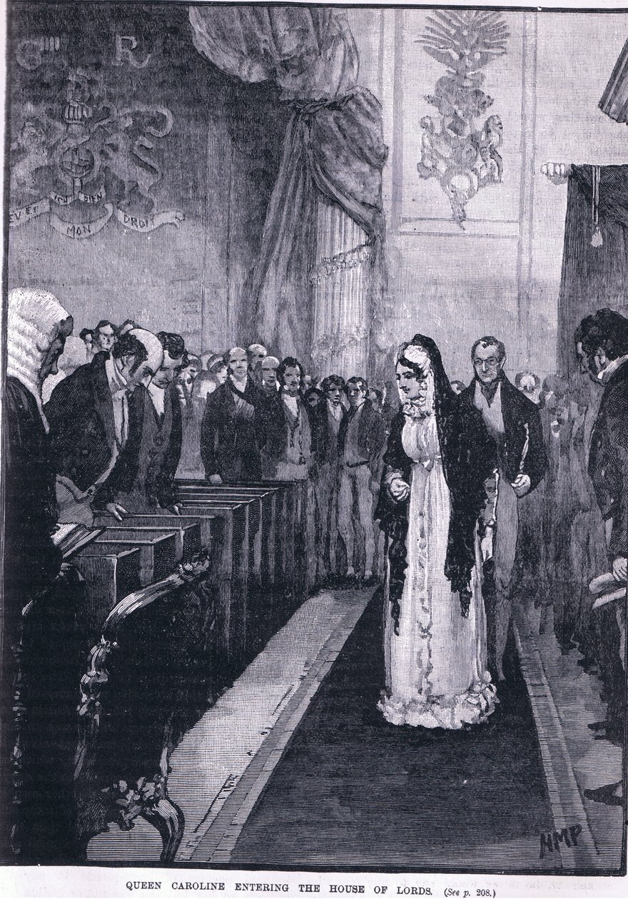 Caroline királynő belép a Lordok Házába alkotó: Henry Marriott Paget