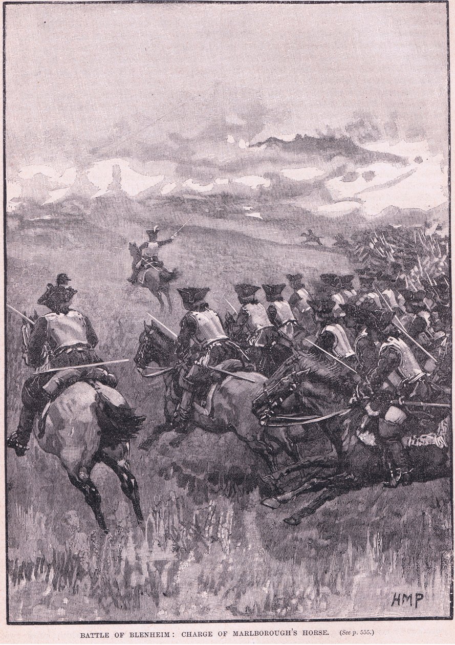 A blenheimi csata: Marlborough lovának támadása alkotó: Henry Marriott Paget