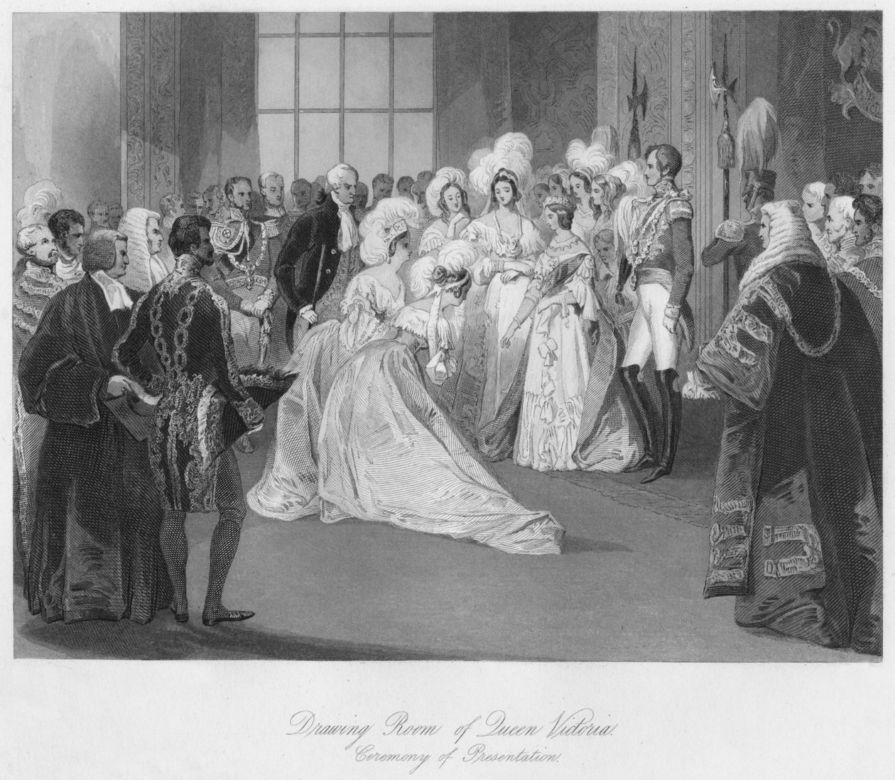 Viktória királynő szalonja. Bemutató ünnepsége, 1841 alkotó: Henry Melville