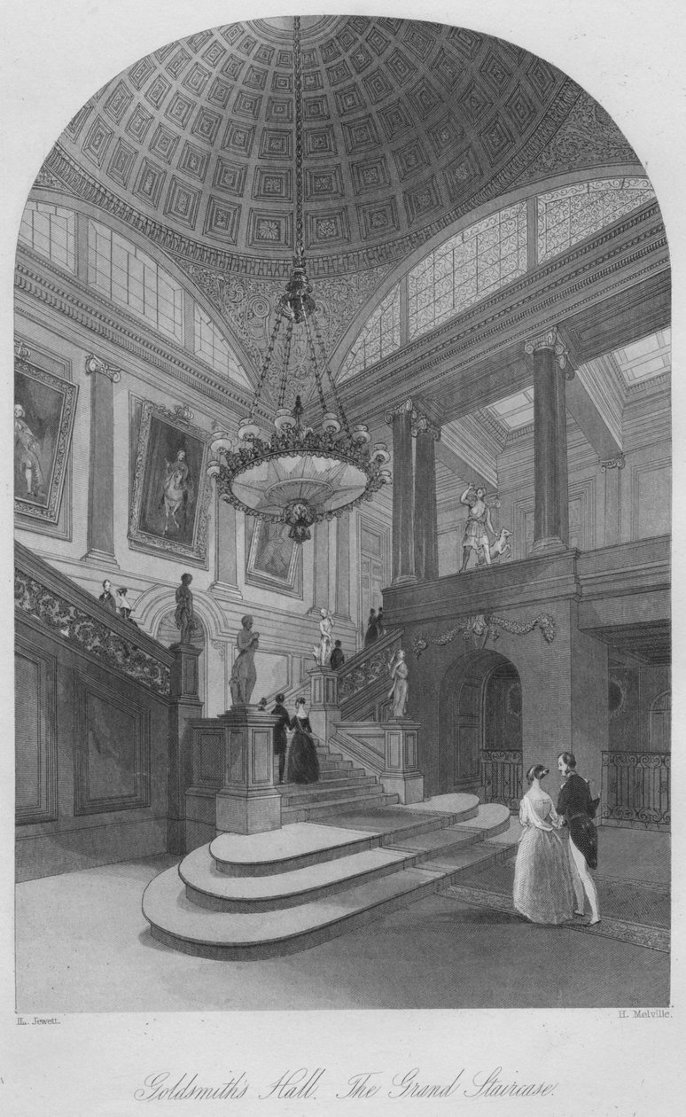 Ötvös Csarnok. A nagy lépcsőház, 1841 alkotó: Henry Melville