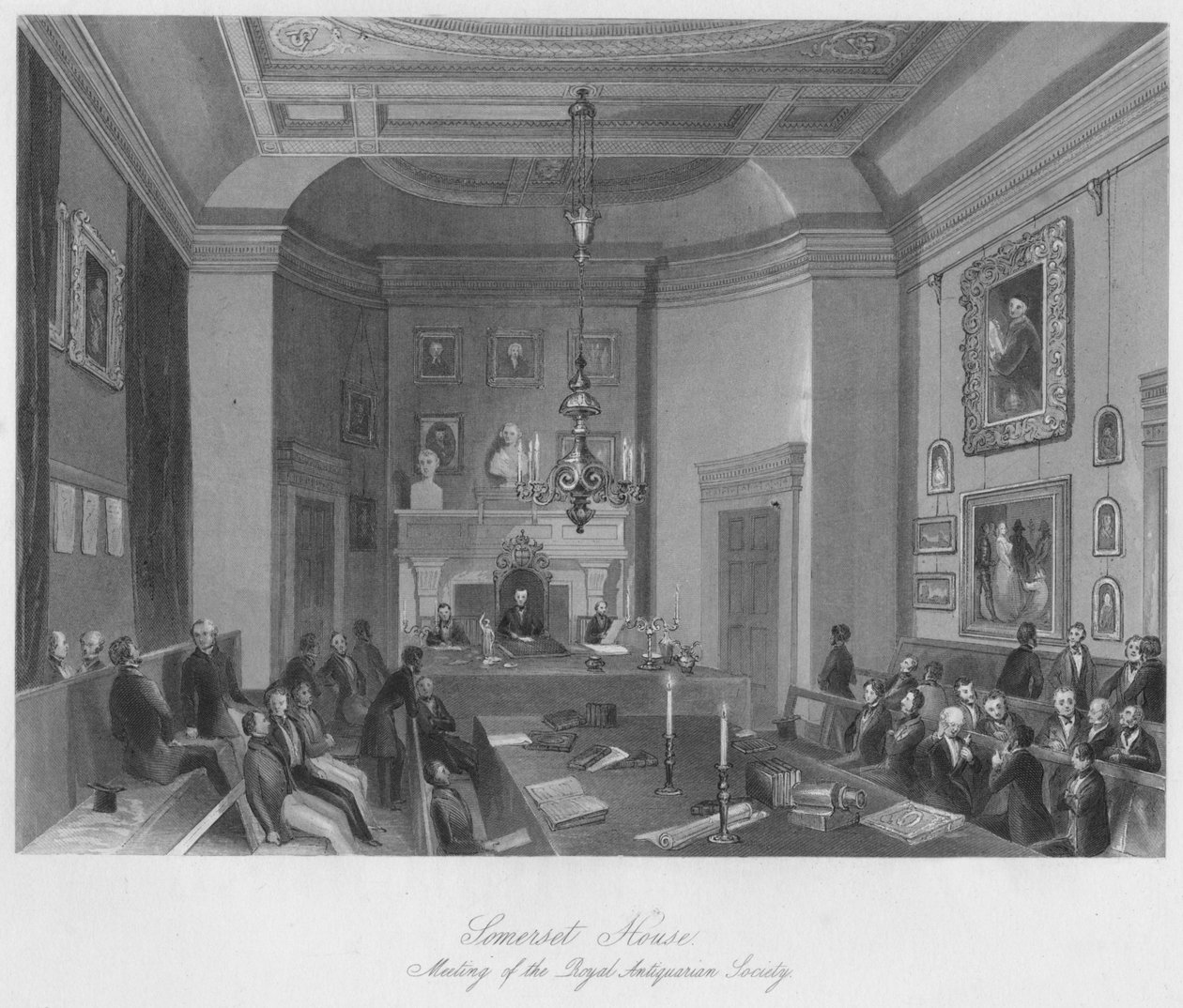 Somerset ház. A Royal Antiquarian Society ülése, 1841 alkotó: Henry Melville