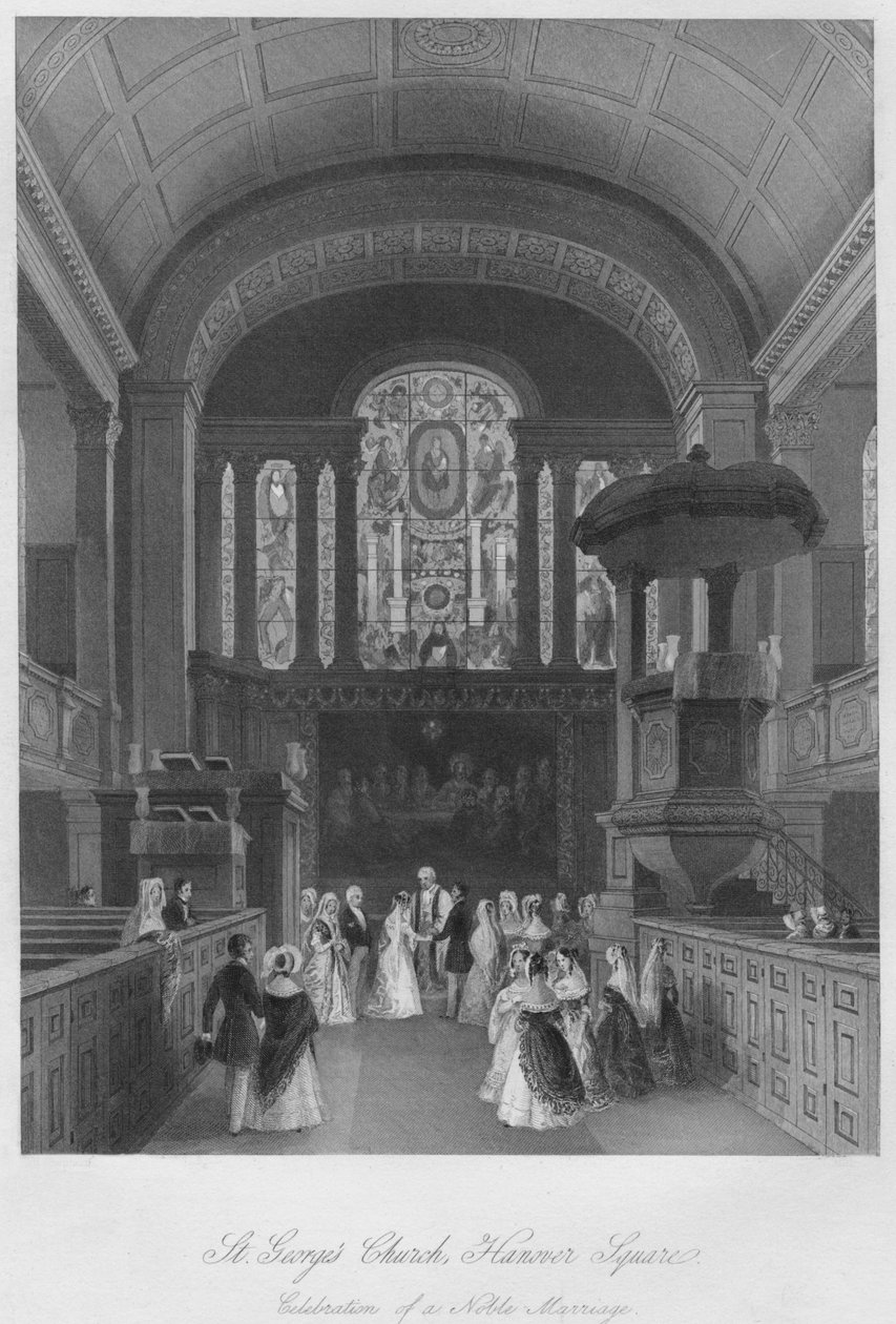 St. Georges templom, Hannover tér. Nemesi házasság ünnepe, 1841 alkotó: Henry Melville
