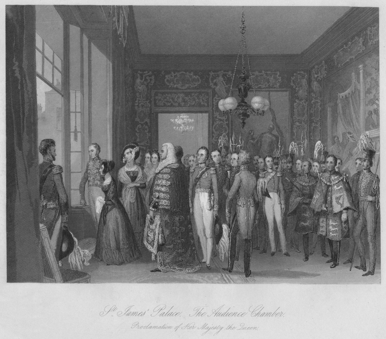 Szent Jakab-palota. A nézőtér, 1841 alkotó: Henry Melville