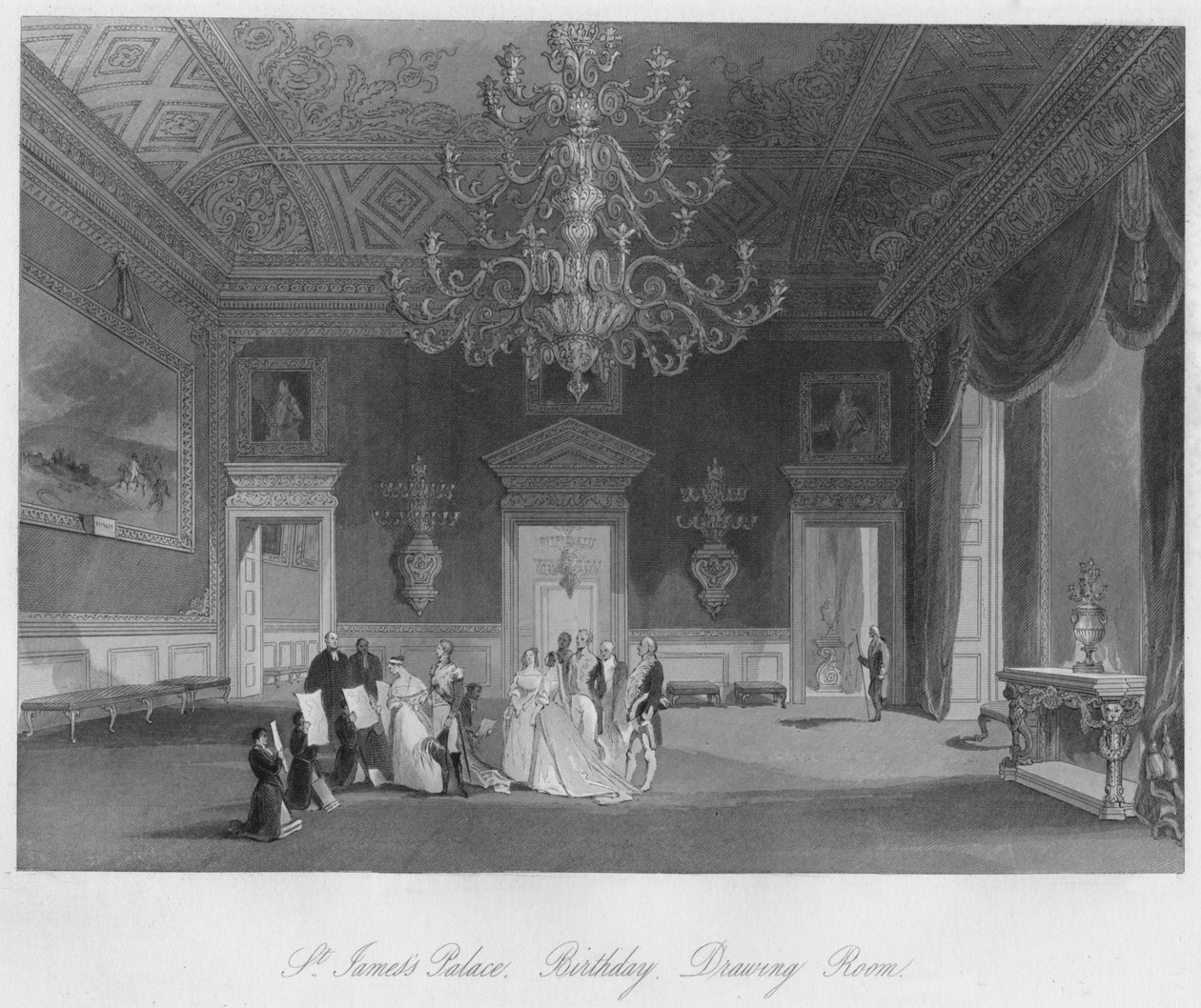 Szent Jakab-palota. Születésnap. Szalon, c1841 alkotó: Henry Melville