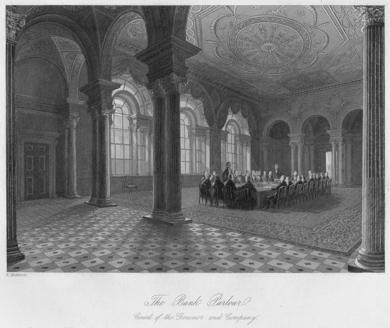 A bankszalon. Kormányzói Bíróság és Társaság, 1841 alkotó: Henry Melville
