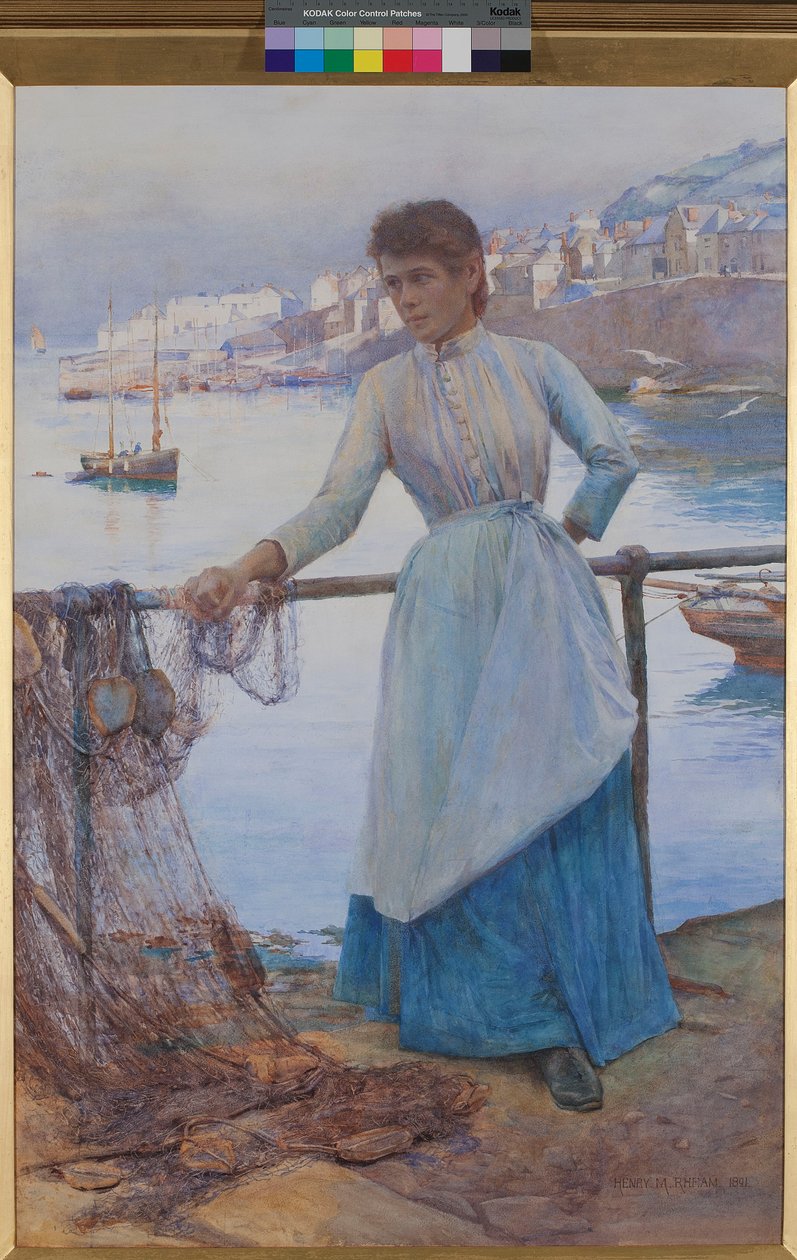 Kék ruhás lány alkotó: Henry Meynell Rheam