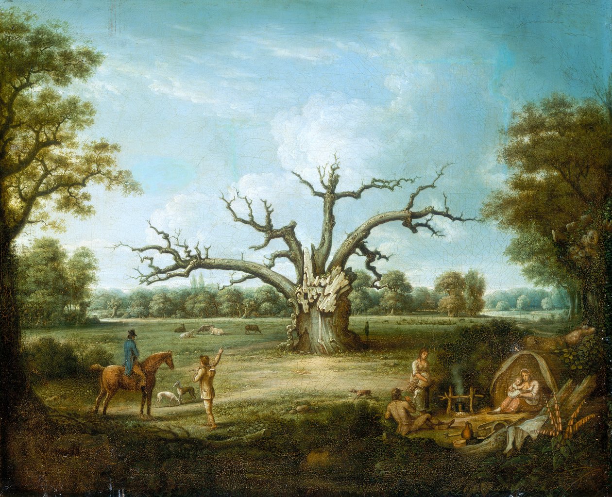 „The Fairlop Oak, Hainault Forest”, 1816. alkotó: Henry Milbourne