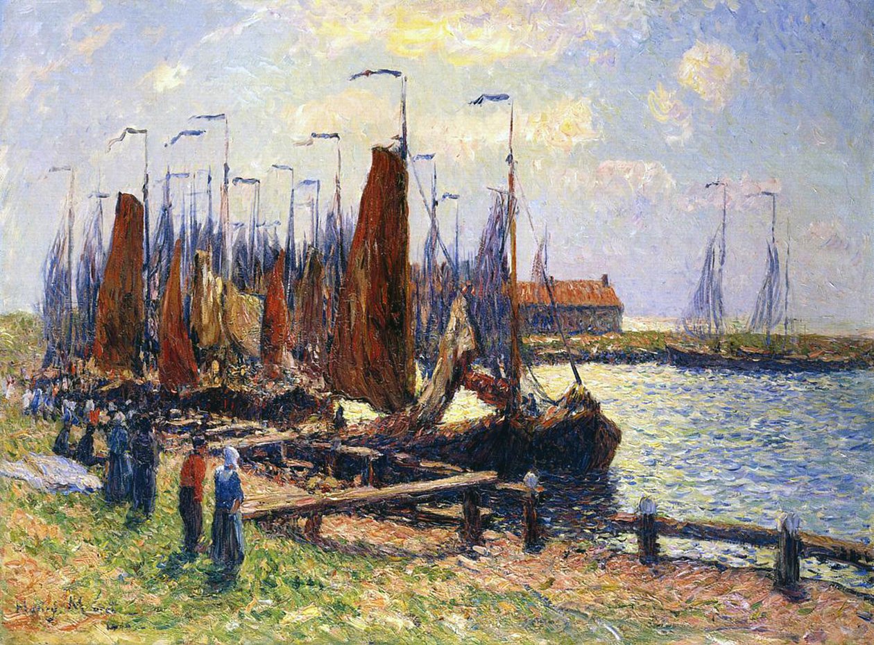 Volendam kikötője, Hollandia, 1900 alkotó: Henry Moret