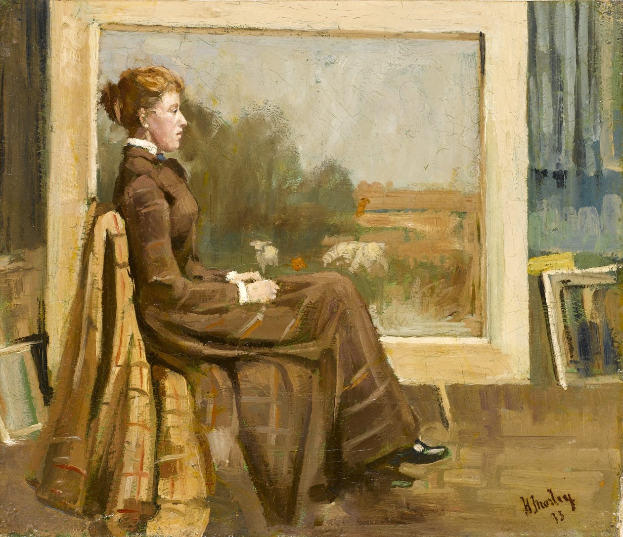 Hölgy portréja, ül a művész leendő felesége, 1893 alkotó: Henry Morley