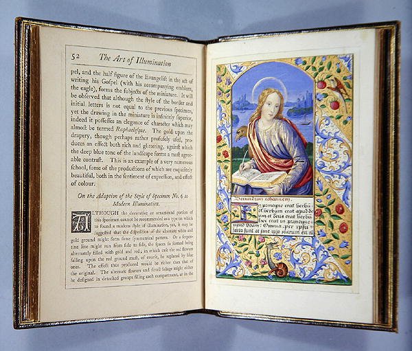 Szent János portréját ábrázoló oldal, The Art of Illumination and Missal Painting, London 1849 (wc és gouache papíron) (a részletekért lásd a 266779-et) alkotó: Henry Noel Humphreys