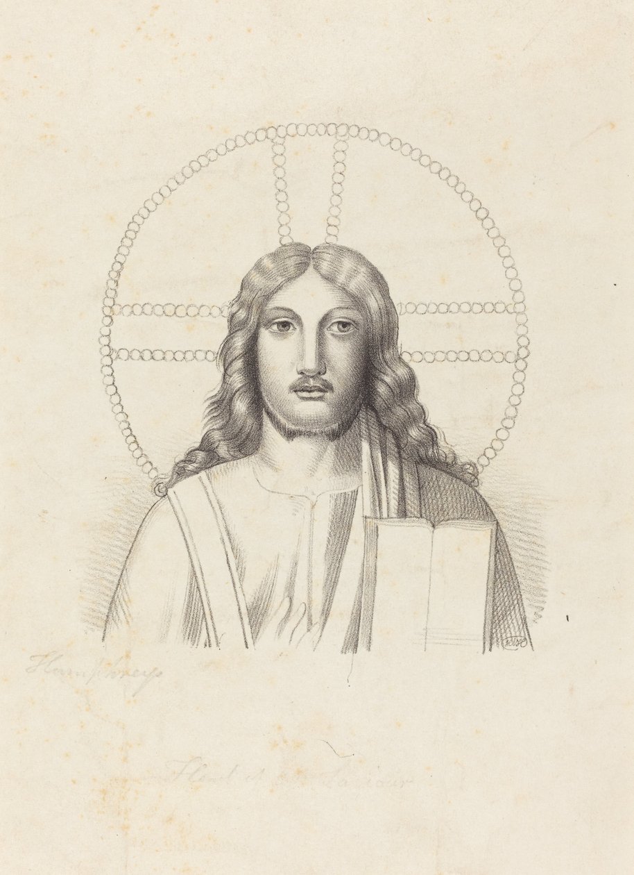 Megváltónk feje, Arringhi "Roma Subterranea" című művéből alkotó: Henry Noel Humphreys after John Flaxman
