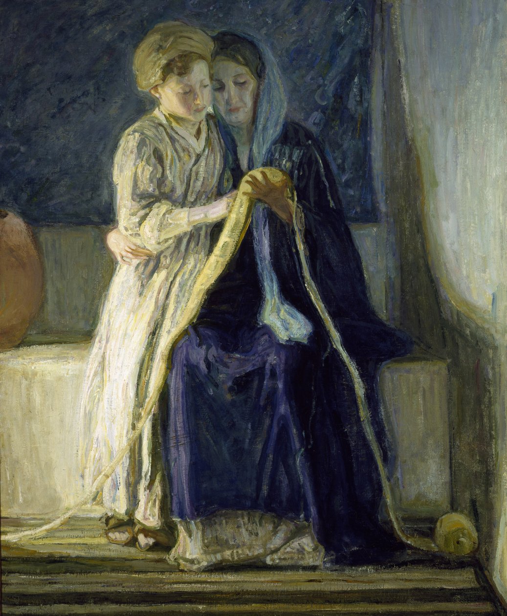 Krisztus és anyja a Szentírást tanulmányozva, 1909 körül (olaj, vászon) alkotó: Henry Ossawa Tanner