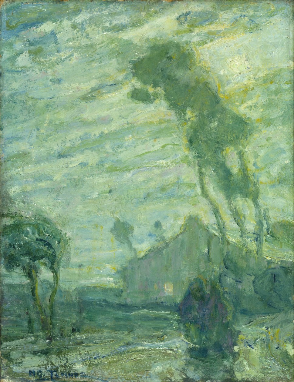 Táj (olaj, karton; pasztell/kréta vázlat a hátoldalon) alkotó: Henry Ossawa Tanner