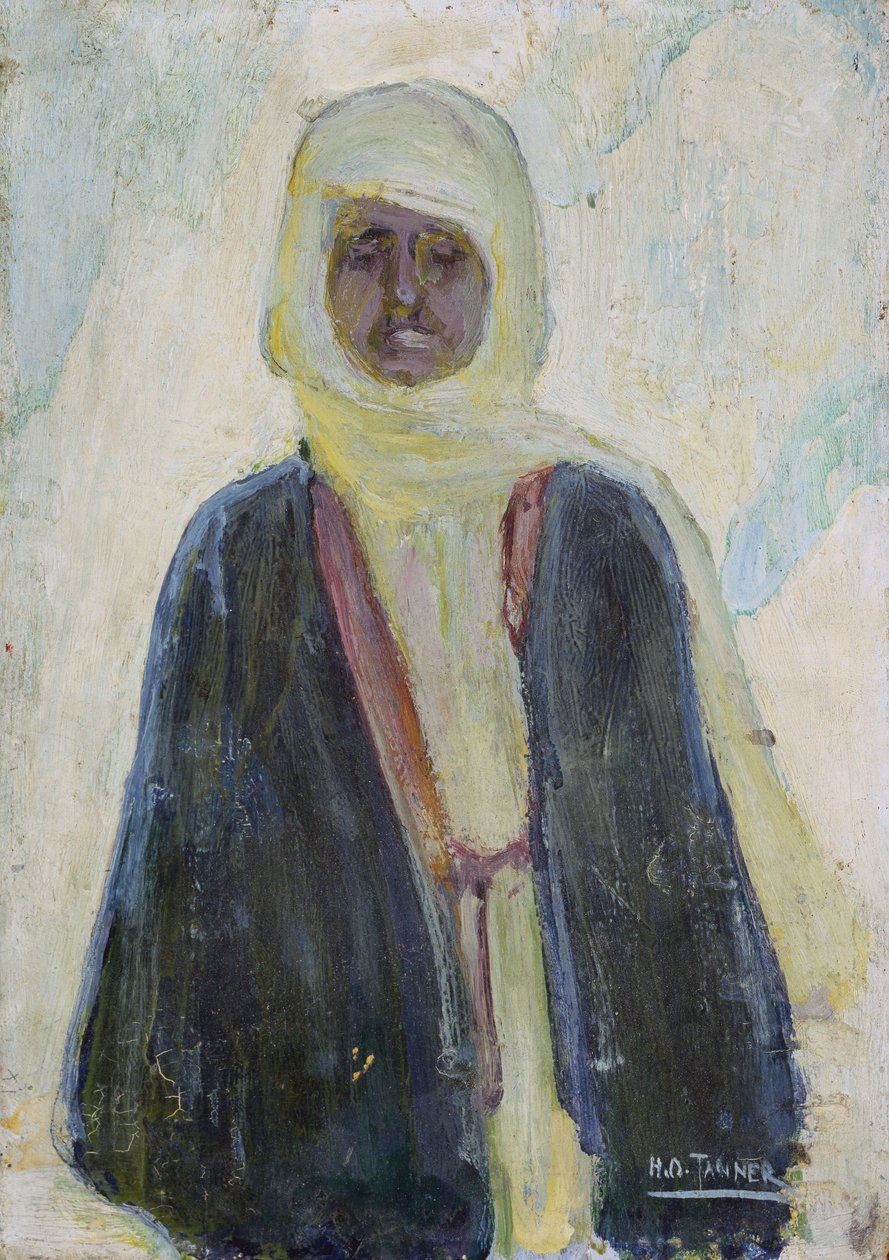 Marokkói férfi (olaj a panelen) alkotó: Henry Ossawa Tanner