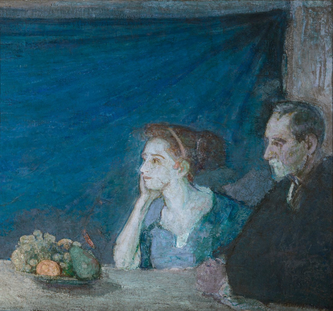 Mr. és Mrs. Atherton Curtis portréja csendélettel, n.d. alkotó: Henry Ossawa Tanner