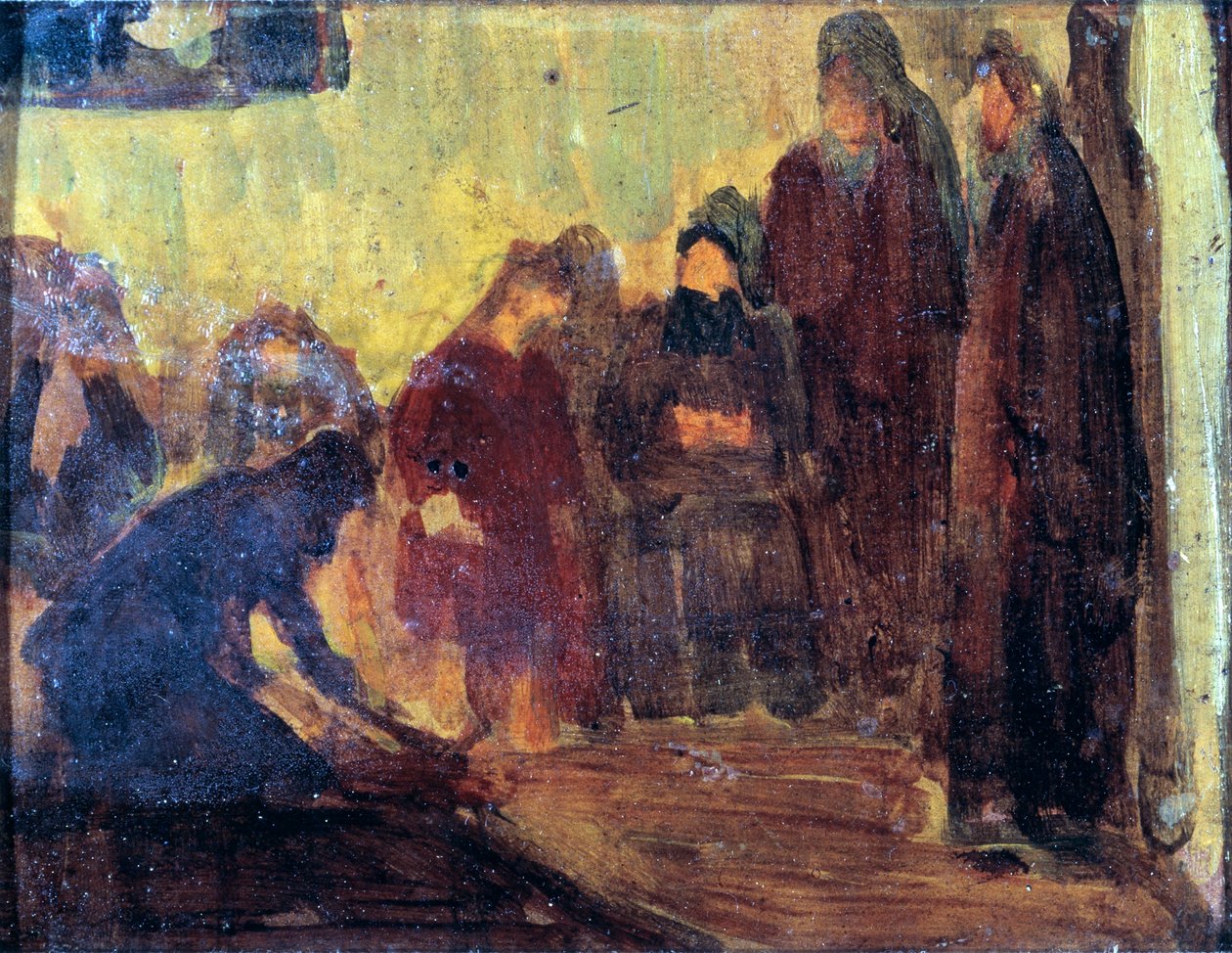 Tanulmány, Krisztus megmossa a tanítványok lábát alkotó: Henry Ossawa Tanner